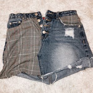 Patchwork Denim Skirt